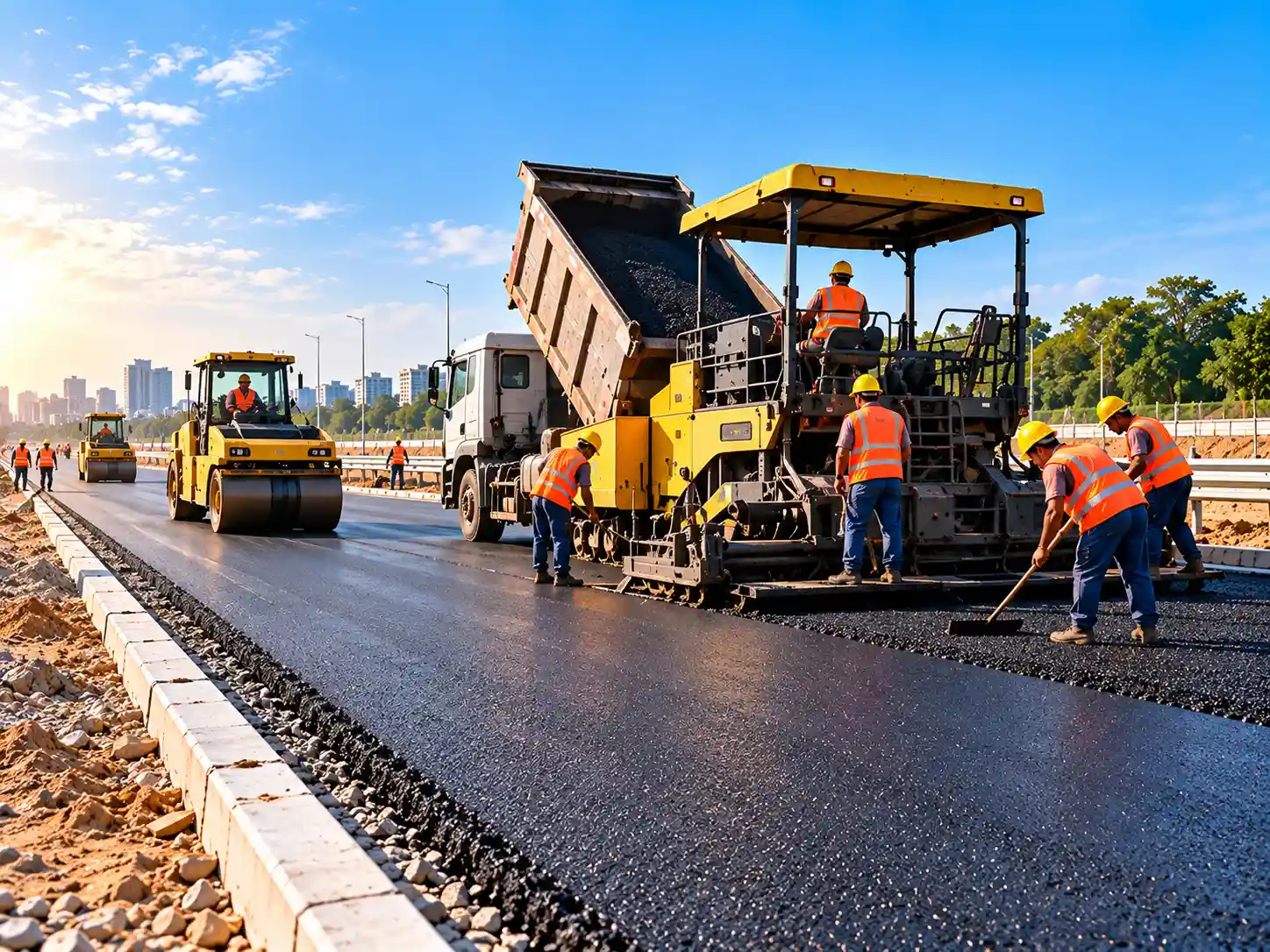 Civil infrastructure and road construction work